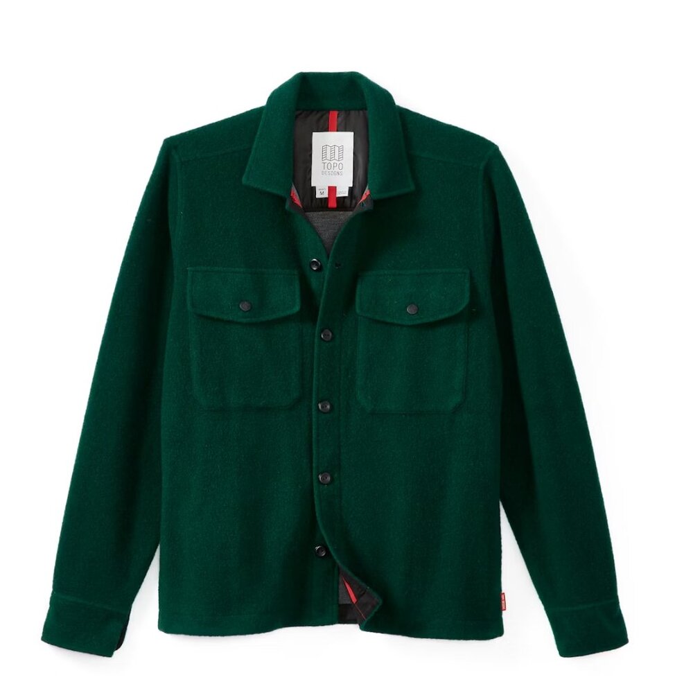 Topo Designs Favorites Icon Wool Shirt - Exclusive  in Forest
